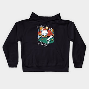 Cat Playing Pool Kids Hoodie